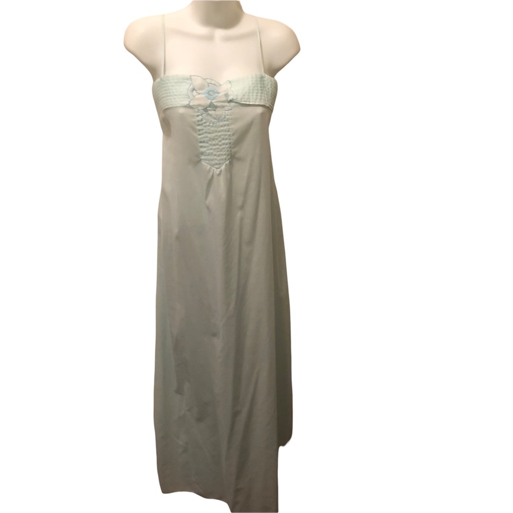 Vintage VTG Diane Von Furstenberg Mint Green Embroidered Dressing Gown Size L